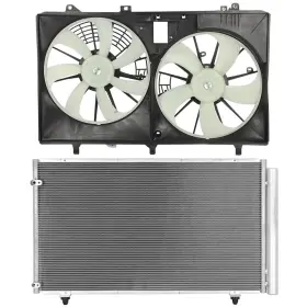 1autopowerstore 10298893 Ac Condenser Cooling Fan Kit Fit For 2010-2015 Lexus Rx350 Toyota Sienna 3.5l