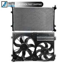 11319694 1autopowerstore Electric Radiator Cooling Fan Kit For 2008-2010 Volkswagen Jetta Gti 2.0l 2.5l