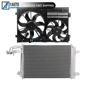 11323492 1autopowerstore Ac Condenser Cooling Fan Kit Fit For Volkswagen Jetta Rabbit Golf 2.5l 2006-2014