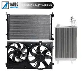 11328156 1autopowerstore Radiator Condenser Cooling Fan Kit For 2006-2014 Volkswagen Golf Jetta Rabbit