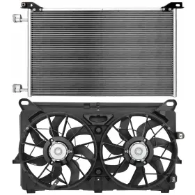 11821760 1autopowerstore Condenser Cooling Fan Kit For 2007-2014 Cadillac Escalade Gmc Yukon Chevrolet