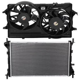 4umotorcarparts 13715695 Electric Radiator Cooling Fan Kit For 2003-2004 Ford Focus Lx Se Zts 2.0l L4