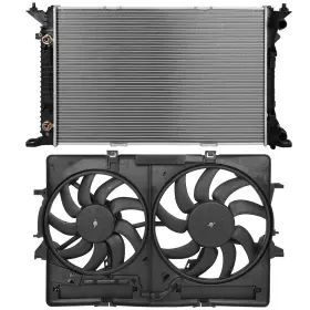 4umotorcarparts 13718929 Electric Engine Radiator Cooling Fan Kit For 2011-17 Audi Q5 2009-16 A4 Quattro