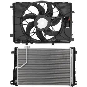4umotorcarparts 13726766 Electric Ac Condenser Cooling Fan Kit For 2008-09 Mercedes-benz C230 10-16 E350
