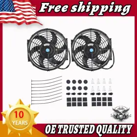 Rb-rcf10 Afa Motors 10 Inch Universal Slim Fan Push Pull Electric Radiator Cooling 12v Mounting Kit G15