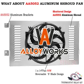 0281aa Alloyworks Shroud Electric Fan For 1959-1965 Chevy Impala El Camino Chevelle Caprice
