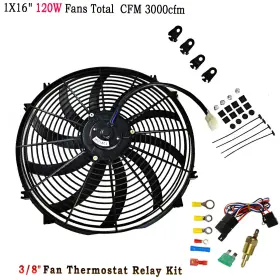 16-fan-j Alloyworks Electric Radiator Fan High Thermostat Wiring Switch Relay Kit 16 Inch 3500 Cfm