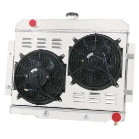 1919 Alloyworks 4 Row Aluminum Radiator Shroud Fan For 1972-1986 Jeep Cj5 Cj6 Cj7 Gm Chevy V8