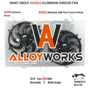 20621 Alloyworks Aluminum Shroud Fan Relay For 88-1999 93 Chevy C/k 2500 3500 Gmc Pickup 7.4l V8