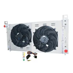 2370 Alloyworks 3-row Radiator Shroud Fan Fit 99-13 07 09 Chevy Silverado Suburban 1500/ 2500 Us