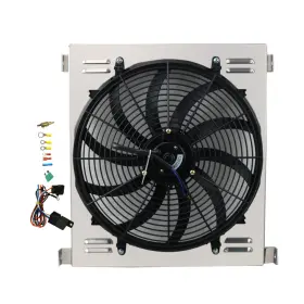 3132 Alloyworks Cc3132 Aluminum Shroud Electric Fan Kit For 1930-38 Ford Model High Boy Coupe Chevy V8