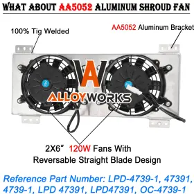 47391 Alloyworks Transmission Oil Cooler Shroud Fan Fit Cool Max 40000 40k Gvw Light Truck Car