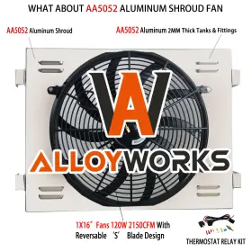 5057 Alloyworks Aluminum Shroud Fan Relay For 1955-1957 Chevy Bel Air Del Ray Nomad 4.3l 4.6l V8
