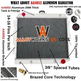 Ae511 Alloyworks 3 Row Radiator For 1970-1979 Dodge D100/150 B100/200 And Plymouth Cuda V8