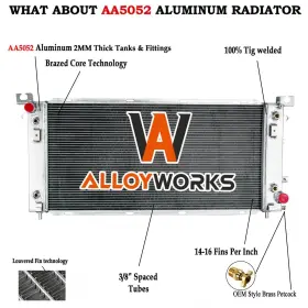 Cu13398 Alloyworks 3-rows Radiator For 2014-2020 18 Chevy Silverado 1500 Gmc Sierra Tahoe 5.3l 6.2l