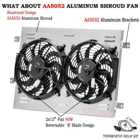 Dpi1885 Alloyworks Aluminum Shroud Eletric Fan For 1997-2004 Chevrolet Chevy Corvette 5.7l 350 V8