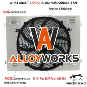 Dpi284 Alloyworks Cc284 Cu284 Aluminum Shroud Fan Relay For 1963-1966 Chevy C/k C10 C20 C30 Pickup Suburban