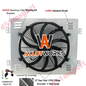 Mc6062 Alloyworks Radiator Shroud Fan Kit For 1960 1962 Chevy C/k C10 K20 C20 Gmc Suburban