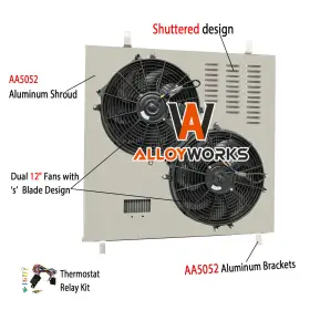 Rad2741 Alloyworks Aluminum Shroud Fan Relay For 2003-2007 2004 Ford F250 F350 F450 F550 6.0l V8
