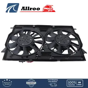 8w0121207c Allroo Alu4750963 For Audi Q7 2.0l L4 2017 2018 2019 Dual Radiator Cooling Fan Assembly