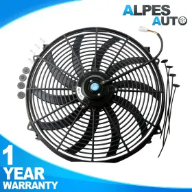 2068m151602c1 Alpesauto 1pc 16 Inch 12v Universal Electric Radiator Fan Slim Push Pull Cooling With Mount Kit