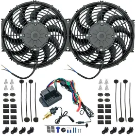 Av-1212x-d38 American Volt Dual 12-13 Inch 180w Electric Fan 3/8 Digital Adjustable Thermostat Wiring Kit