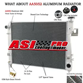 76584 Asi Performance 3 Row Aluminum Radiator For 2004-09 Dodge Ram1500 2500 3500 Hemi Gas 5.7l V8