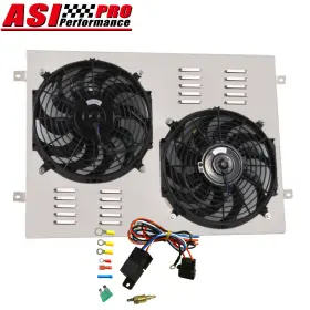 Ae433 Asi Performance Aluminum Radiator Shroud Fan Relay For 1968-1979 Ford F100 F150 F250 F350/bronco