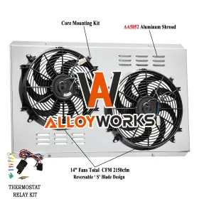 1992-1093 Asi Performance Dhr1492 Aluminum Shroud Fan Relay Kits Fit Chevy Gmc C/k 2500 3500 6.5l At