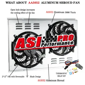 Dpi478 Asi Performance Aluminum Shroud Fan For 1973-1976 74 75 Chevrolet Corvette Base C3 5.7l 7.4l V8