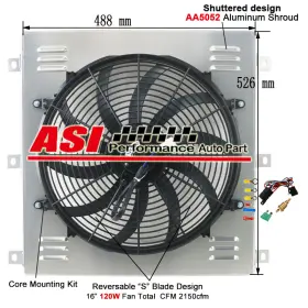 Fs5100 Asi Performance Aluminum Shroud Fan For 47-54 Chevy C/k Series Truck 3100/3600/3800/3900 Cc5100
