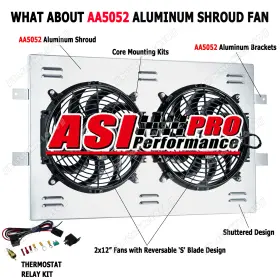 Rad2334 Asi Performance Q2334 Cu2334 Dpi2334 Aluminum Radiator Shroud Fan Fits 1999-2012 2010 Chevy Silverado 1500 2500 Tahoe