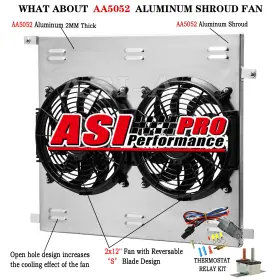 Rad2802 Asi Performance Aluminum Shroud Fan Relay For 2005-2015 2010 Toyota Tacoma 2.7l L4 4.0l V6