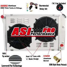 Rad718 Asi Performance For 1977-1982 Chevy Corvette C3 350 305 5.7l/5.0l V8 3 Row Radiator Shroud Fan #2