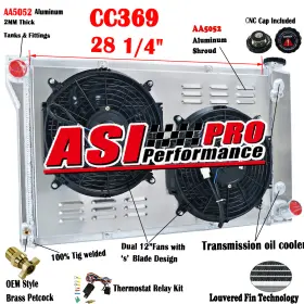 Sbr369 Asi Performance 4-row Radiator Shroud Fan For 1967 72 Chevy/gmc C/k 10/20/30 Series Pickup