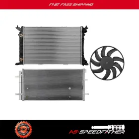 Asp84833301 Asspeedfat Cooling Fan And Radiator A/c Condenser Assembly For 13-16 Audi A4 14-17 Q5