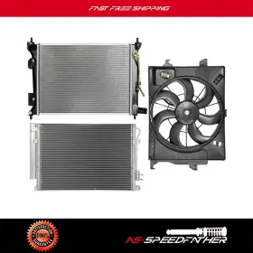 Asp84833701 Asspeedfat Cooling Fan And Radiator Condenser Assembly For 12-13 Hyundai Accent 12-17 Kia Rio