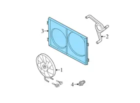 1j0121207ab Audi 2003-2006 Vw Golf 1.8l - Radiator Dual Fan Cowl / Housing #3