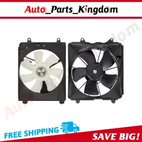 12866680 Auto Parts Kingdom Electric Radiator Condenser Cooling Fan Assembly For 2006 2007-2011 Honda Civic