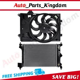 12867102 Auto Parts Kingdom Electric Radiator Cooling Fan Kit For 2012 2013 2014 2015-2018 Chevrolet Sonic