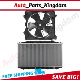 12867150 Auto Parts Kingdom Electric Radiator Cooling Fan Kit For 2008 2009 2010-2012 Honda Accord 2.4l