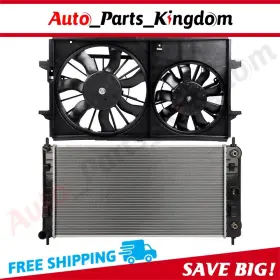 12867194 Auto Parts Kingdom Radiator Cooling Fan Kit For 2008-2012 Chevrolet Malibu 2006-2010 Pontiac G6