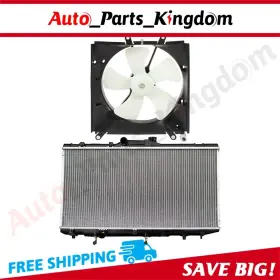 12867197 Auto Parts Kingdom Electric Radiator Cooling Fan Kit For 1993 1994-1997 Geo Prizm Toyota Corolla