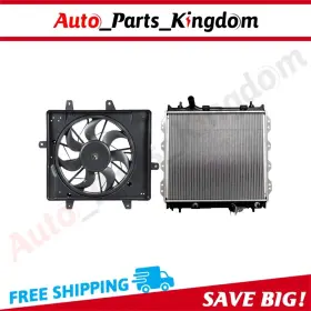 12867200 Auto Parts Kingdom Electric Radiator Cooling Fan Kit For 2001 2002-2005 Chrysler Pt Cruiser 2.4l