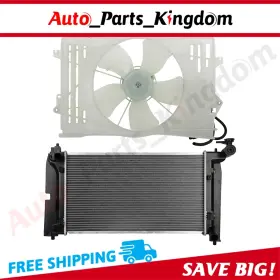 12867616 Auto Parts Kingdom Electric Radiator Cooling Fan Kit For 2003 2004 2005-2008 Toyota Matrix Corolla