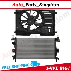 12868379 Auto Parts Kingdom Electric Radiator Cooling Fan Kit For 2013 2014 2015 2016 2017 Ford Focus 2.0l