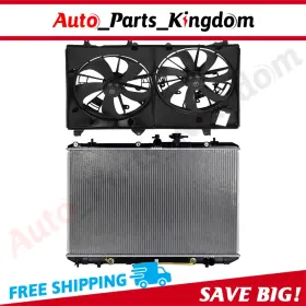 12869106 Auto Parts Kingdom Electric Radiator Cooling Fan Kit For 2008 2009 2010-2013 Toyota Highlander 3.5l