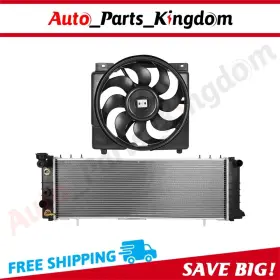 12869115 Auto Parts Kingdom Electric Radiator Cooling Fan Kit For 1995-1996 Jeep Cherokee 4.0l