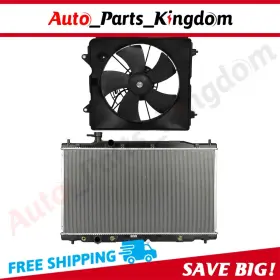 12869118 Auto Parts Kingdom Electric Radiator Cooling Fan Kit For 2007 2008 2009 Honda Cr-v 2.4l