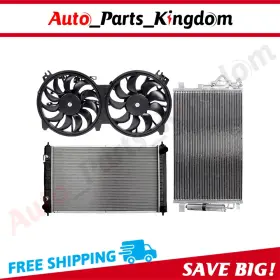 12899133 Auto Parts Kingdom Electric Radiator Condenser Cooling Fan Kit For 2011-2018 Nissan Altima 2.5l